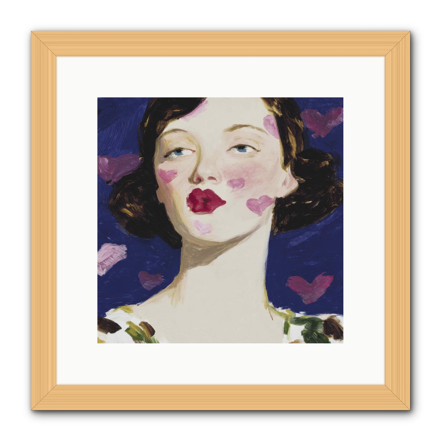 A Parlour For Half-Remembered Kisses -- Framed Print - Natural 12x12