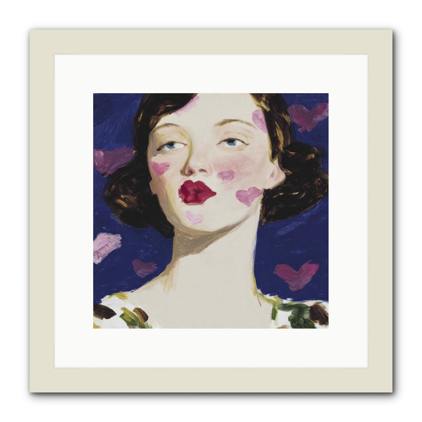 A Parlour For Half-Remembered Kisses -- Framed Print - White 12x12