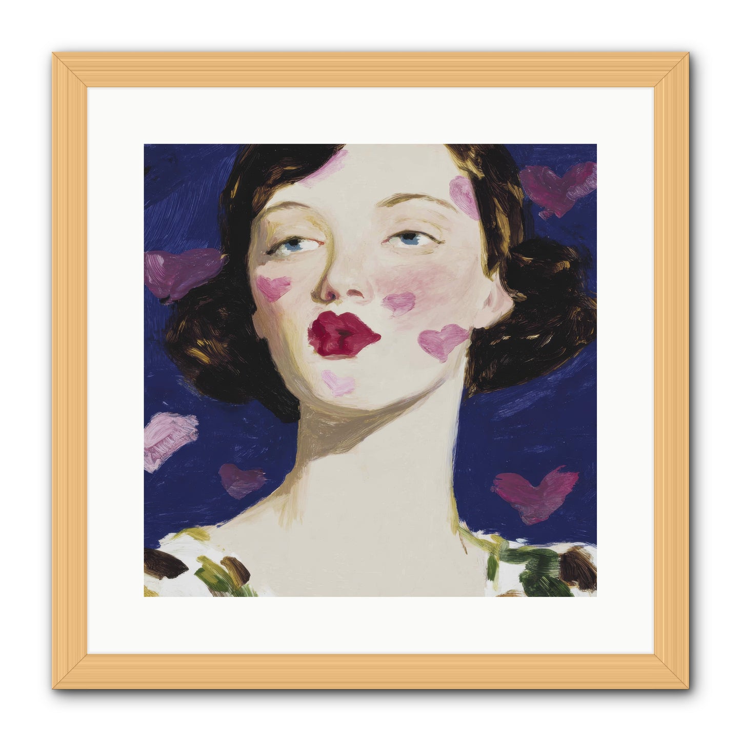 A Parlour For Half-Remembered Kisses -- Framed Print - Natural 16x16