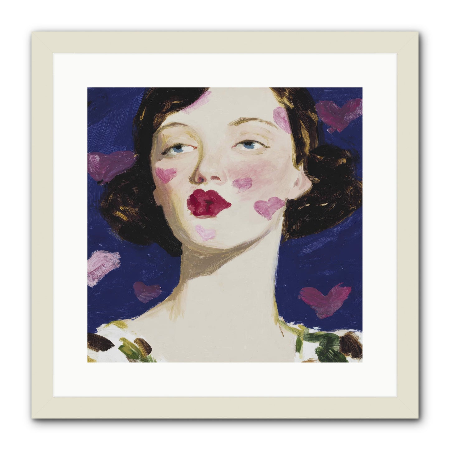 A Parlour For Half-Remembered Kisses -- Framed Print - White 16x16