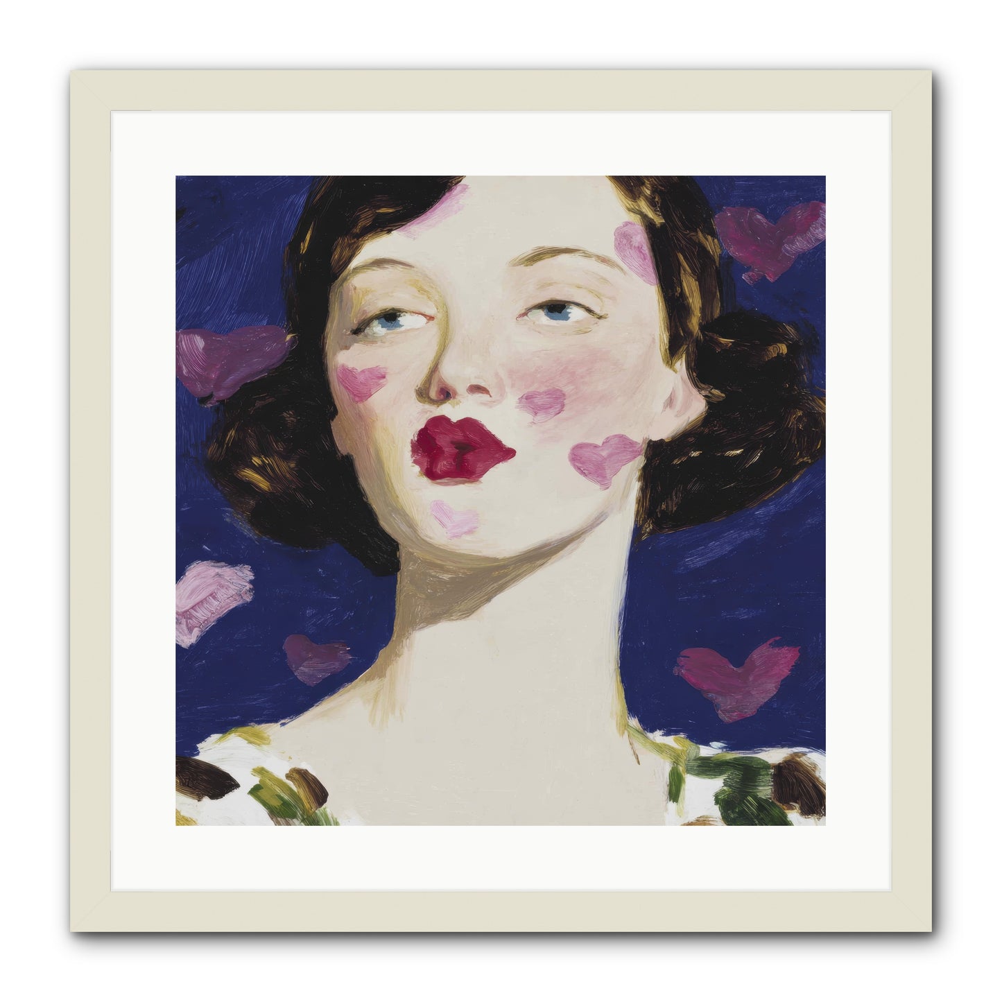 A Parlour For Half-Remembered Kisses -- Framed Print - White 20x20