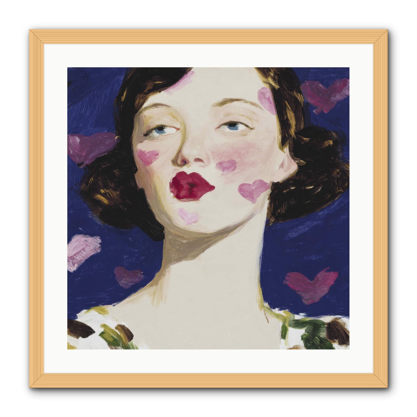 A Parlour For Half-Remembered Kisses -- Framed Print - Natural 24x24