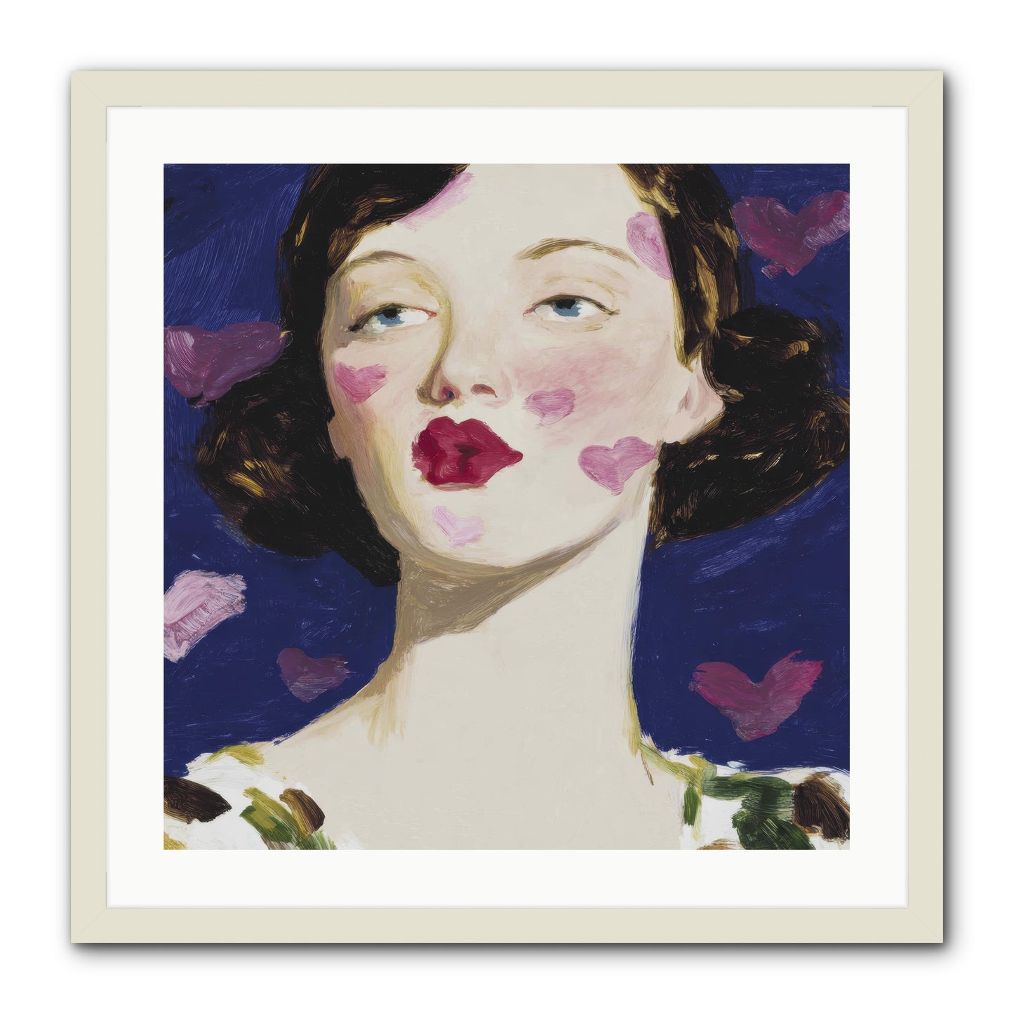 A Parlour For Half-Remembered Kisses -- Framed Print - White 24x24
