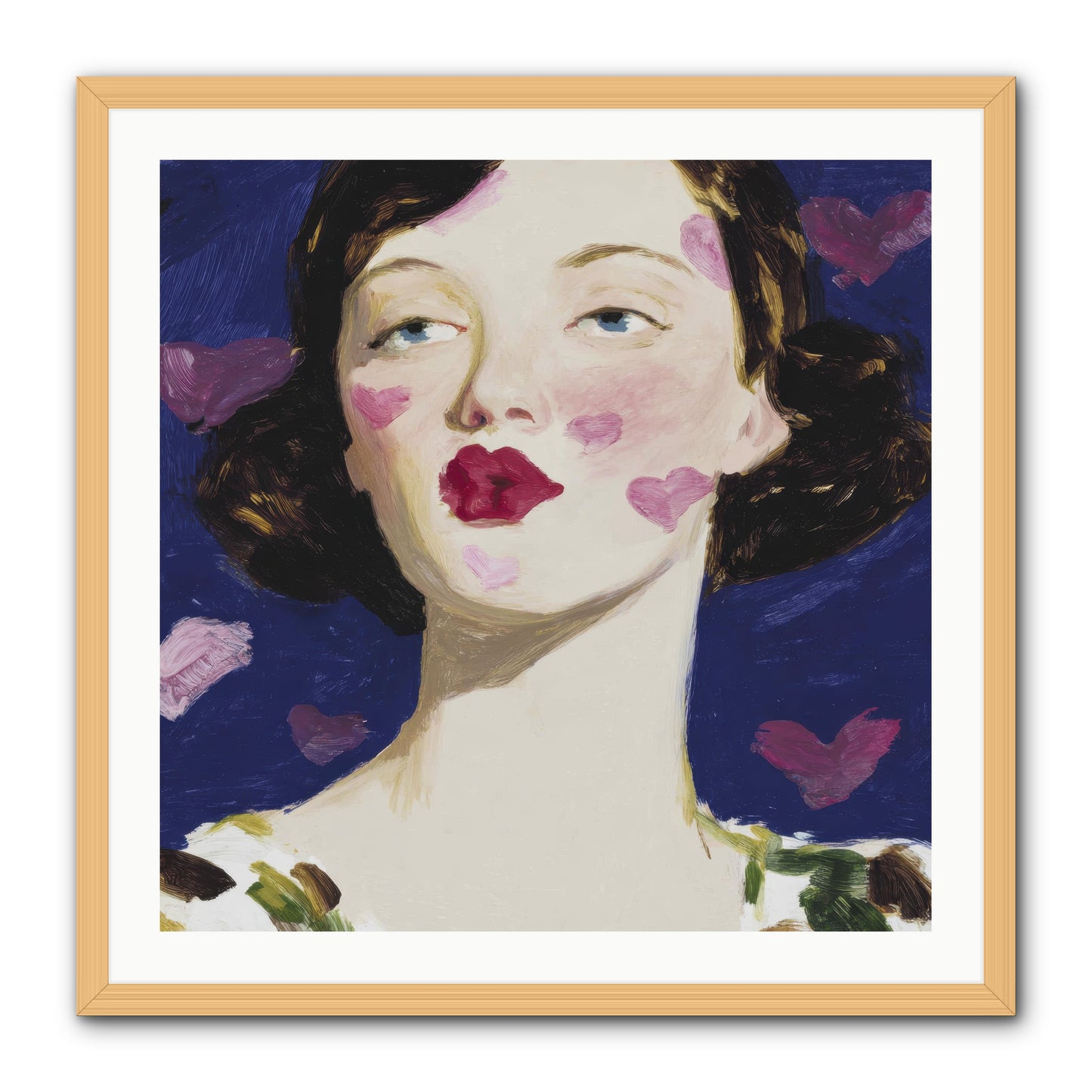 A Parlour For Half-Remembered Kisses -- Framed Print - Natural 30x30