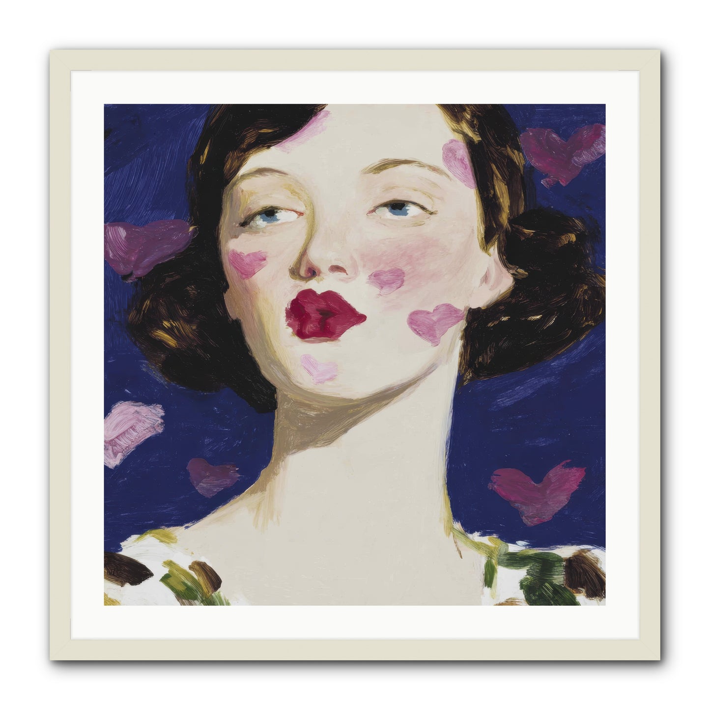 A Parlour For Half-Remembered Kisses -- Framed Print - White 30x30