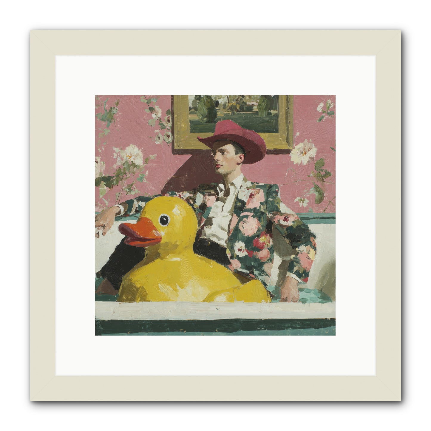 A Postcard from August -- Framed Print - White 12x12