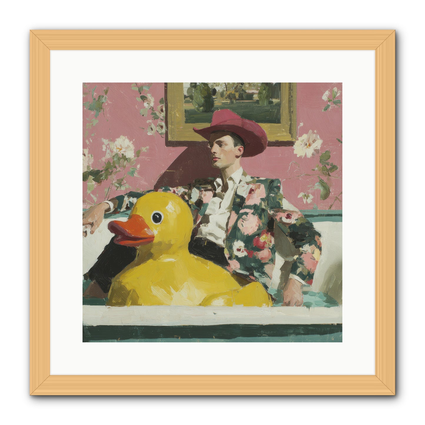 A Postcard from August -- Framed Print - Natural 16x16