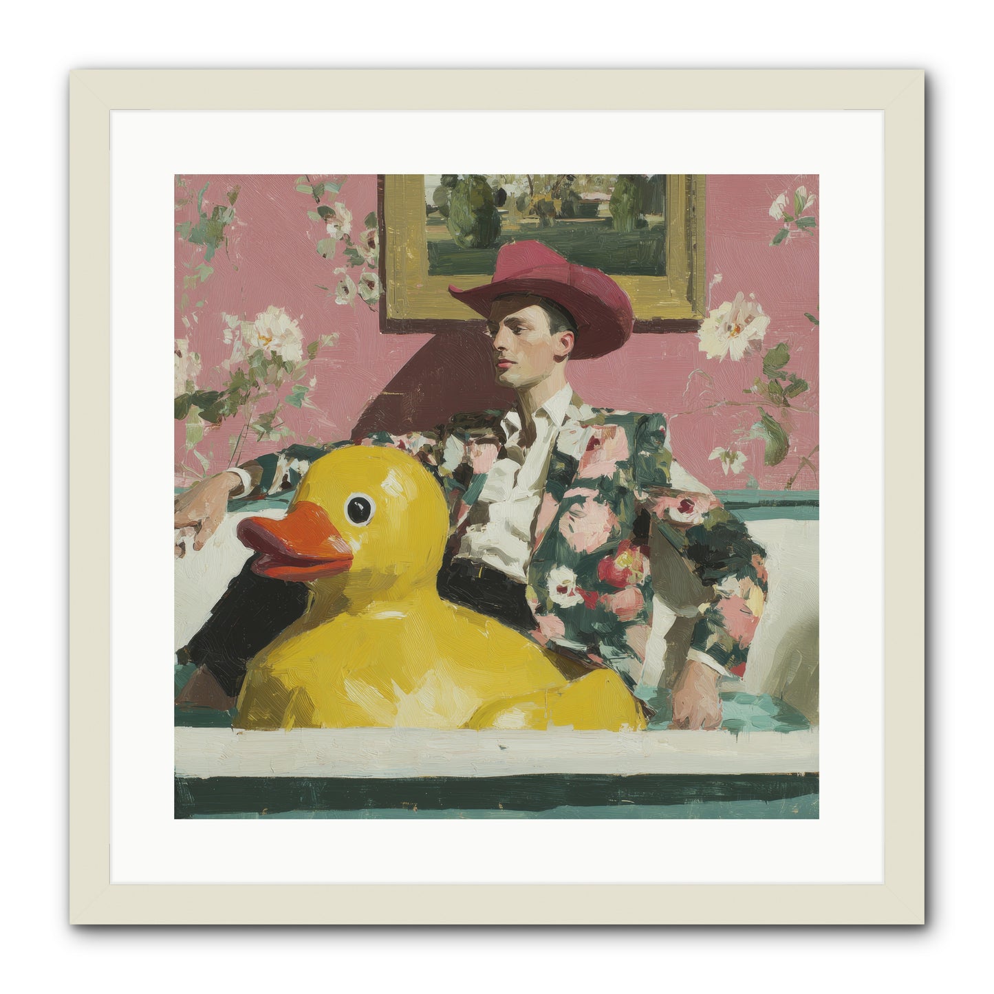 A Postcard from August -- Framed Print - White 20x20