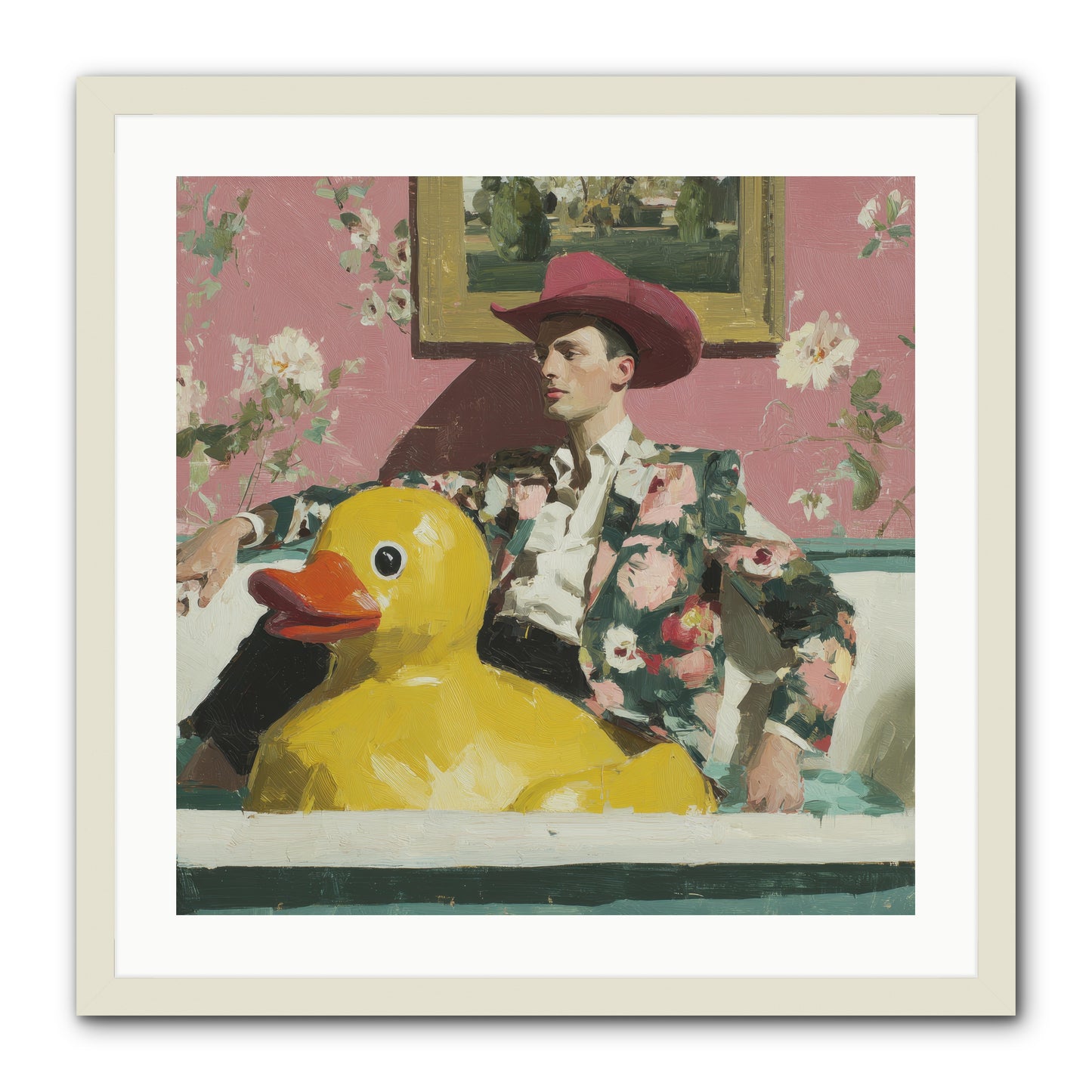 A Postcard from August -- Framed Print - White 24x24