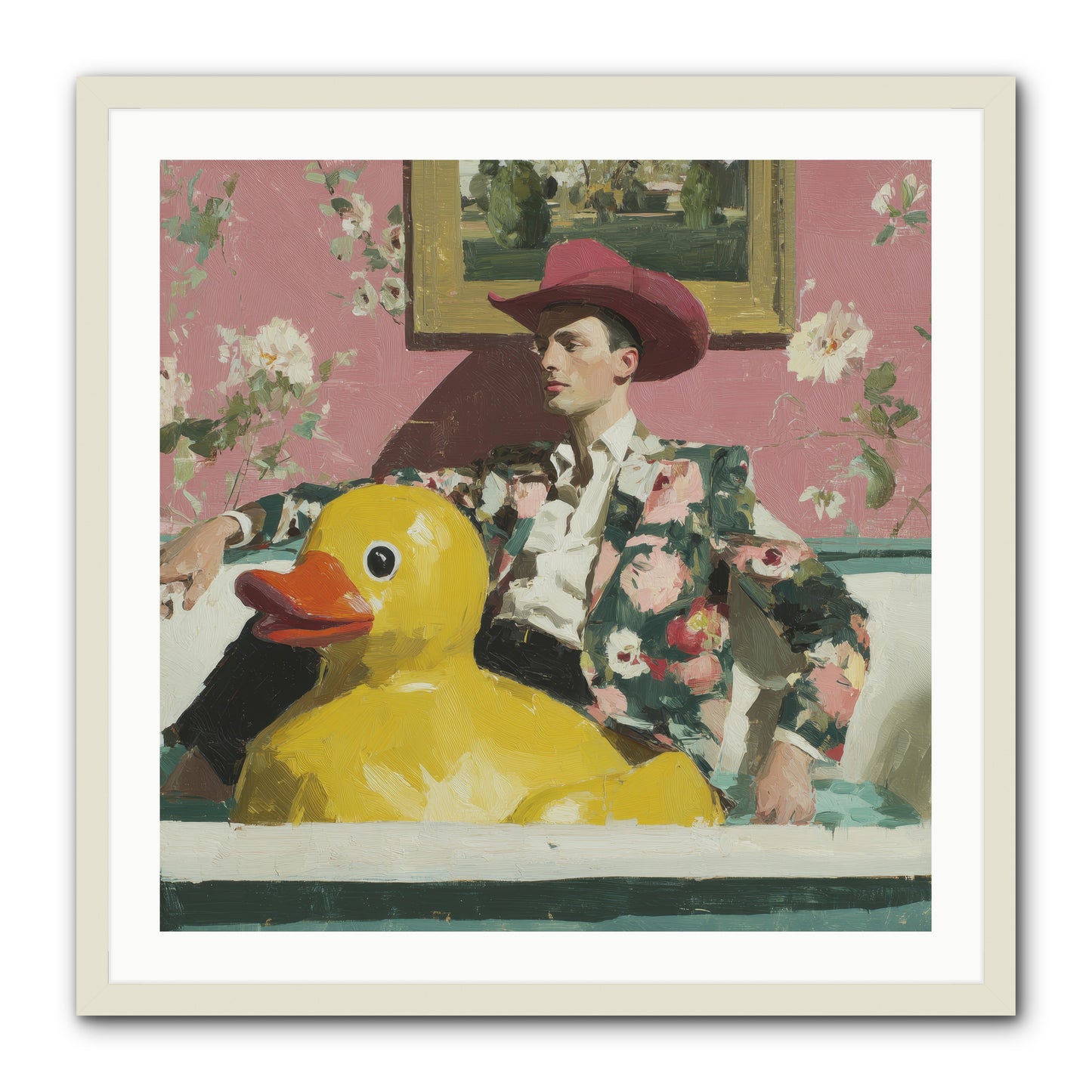 A Postcard from August -- Framed Print - White 30x30