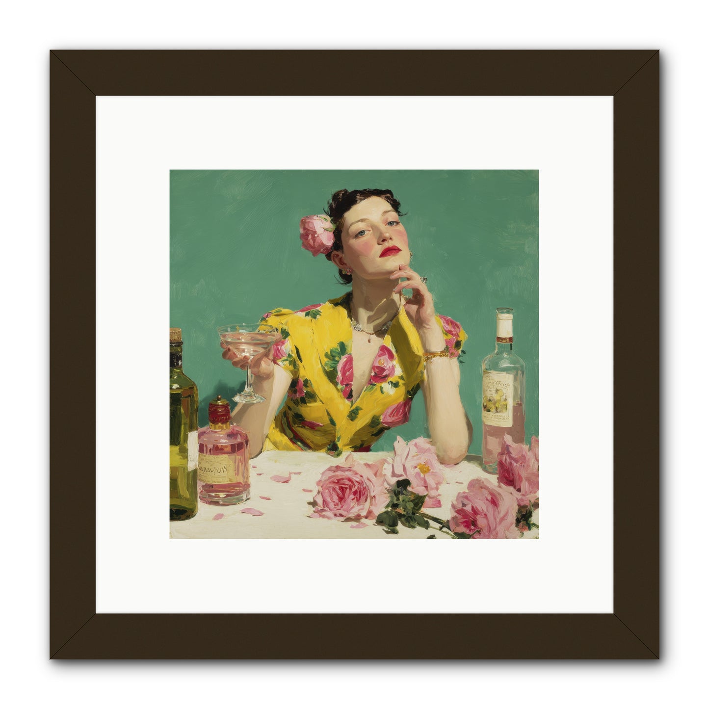 A Promise in Cherry and Cream -- Framed Print - Black 10x10