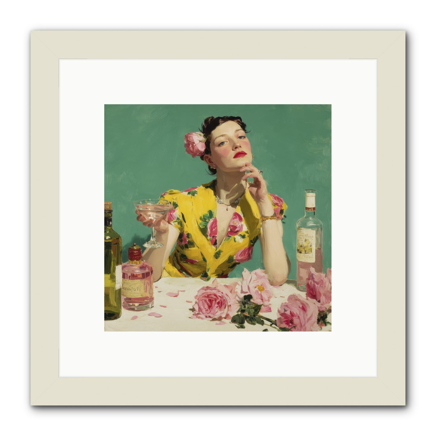 A Promise in Cherry and Cream -- Framed Print - White 10x10