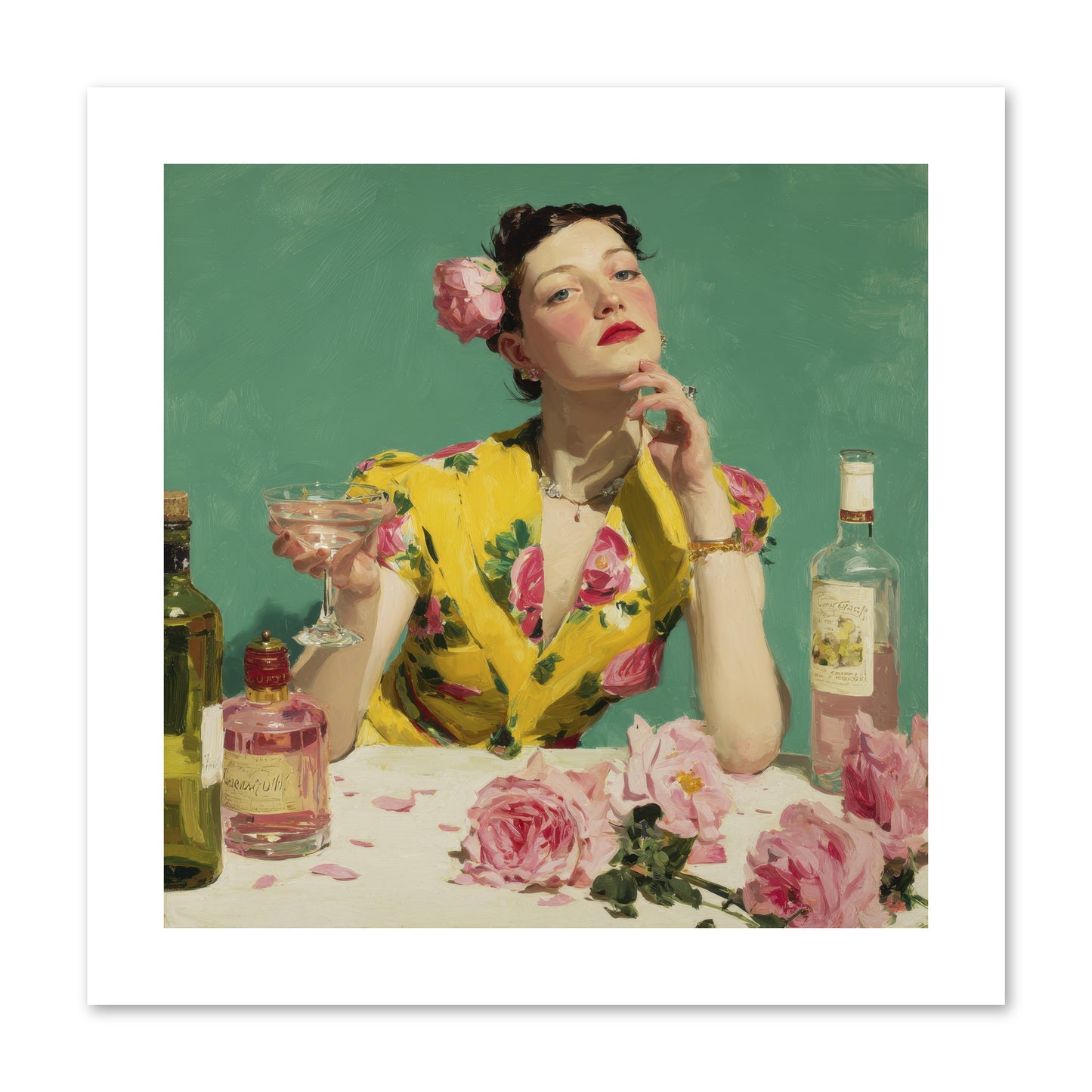 A Promise in Cherry and Cream -- Loose Canvas Print 10x10