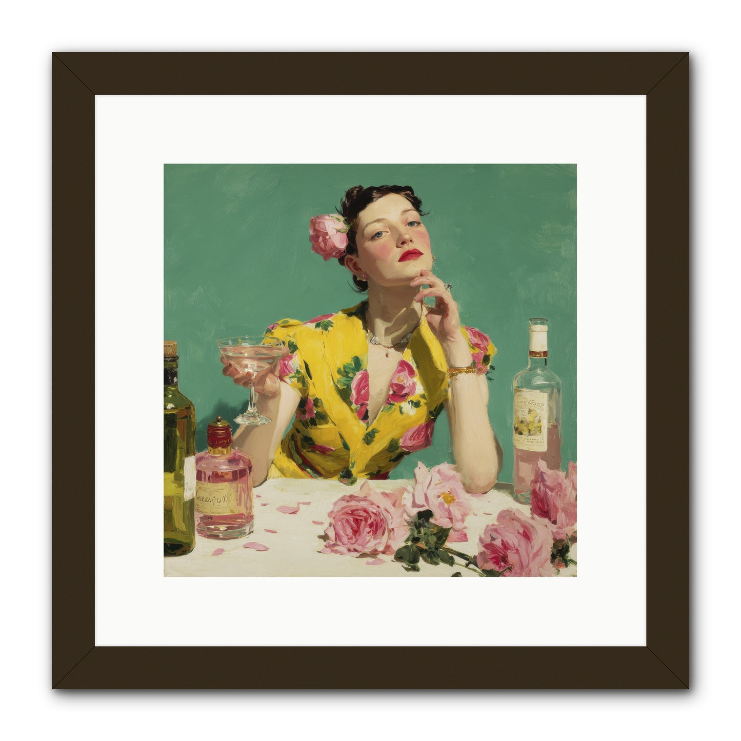 A Promise in Cherry and Cream -- Framed Print - Black 12x12