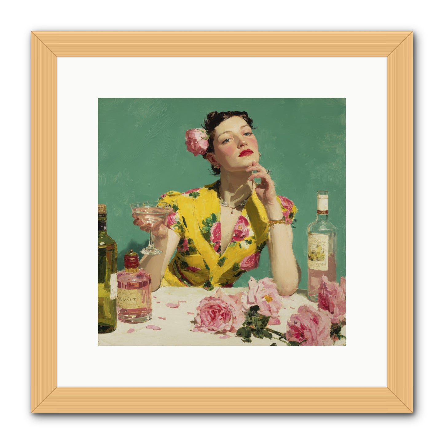 A Promise in Cherry and Cream -- Framed Print - Natural 12x12
