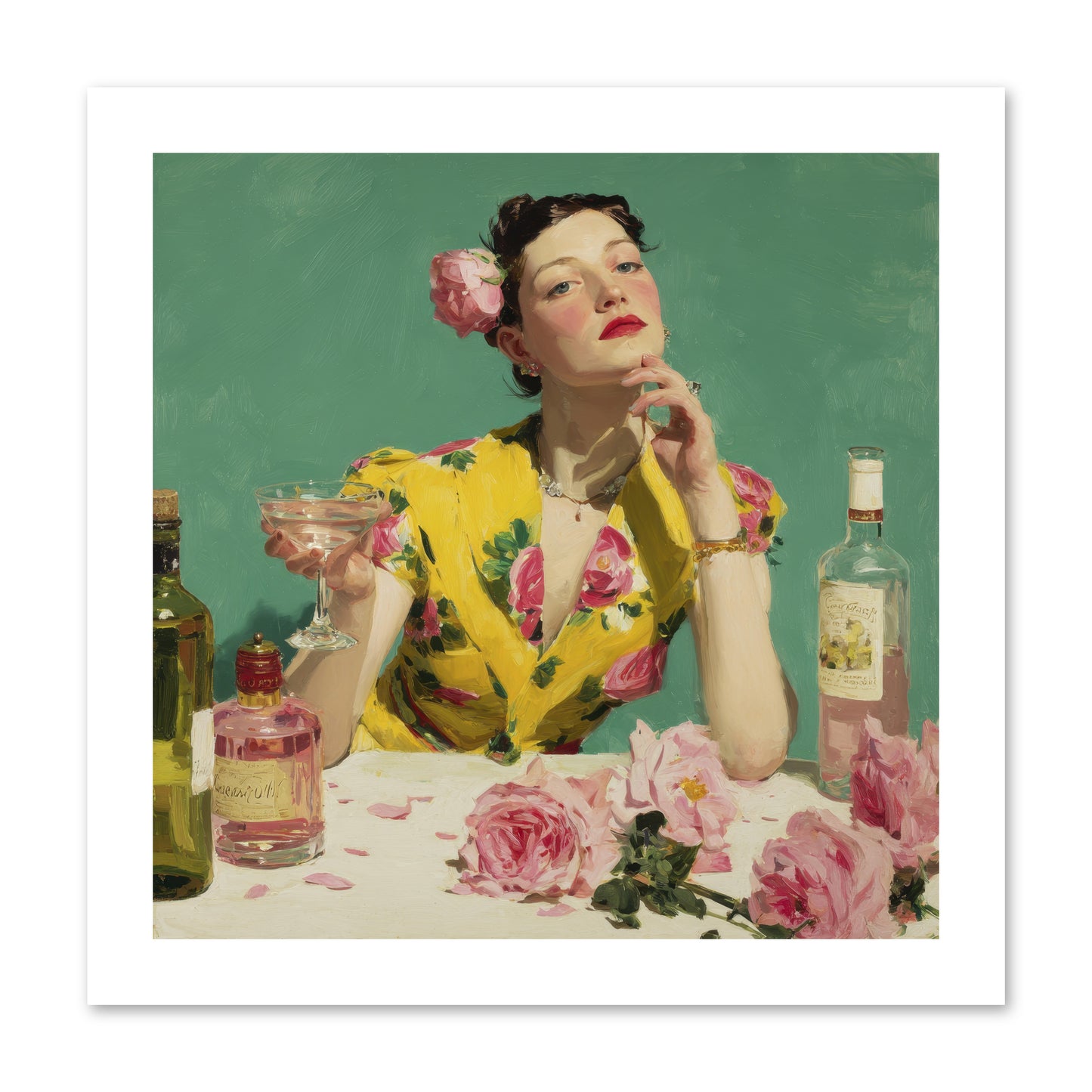 A Promise in Cherry and Cream -- Loose Canvas Print 12x12