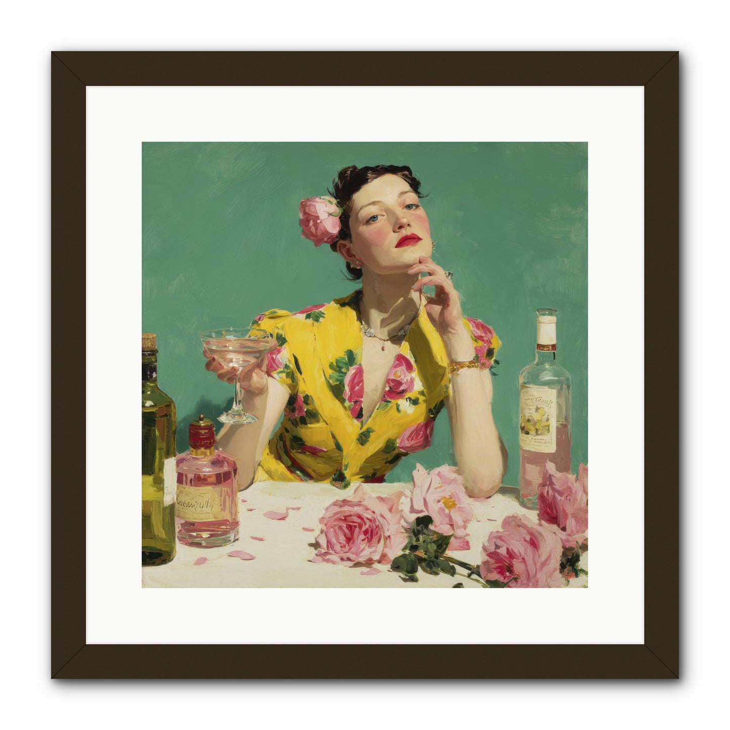 A Promise in Cherry and Cream -- Framed Print - Black 16x16