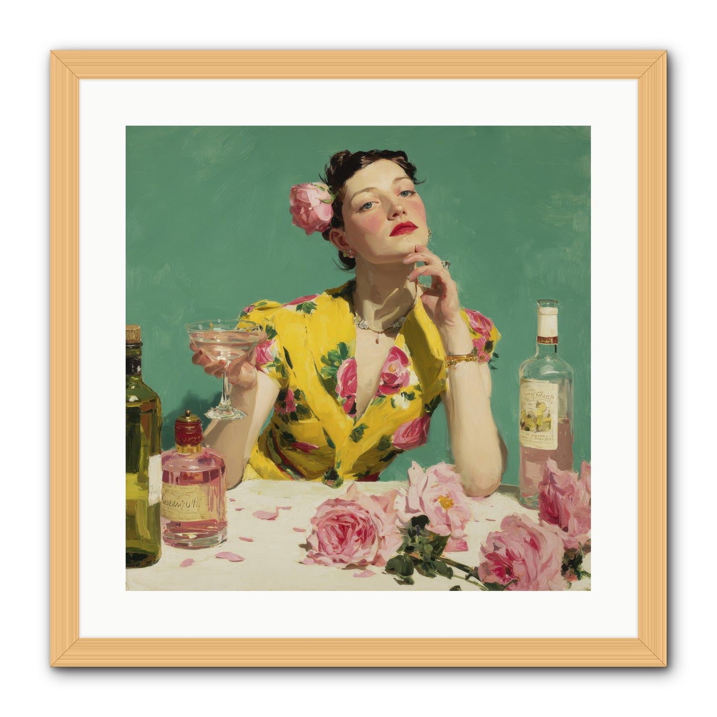 A Promise in Cherry and Cream -- Framed Print - Natural 20x20