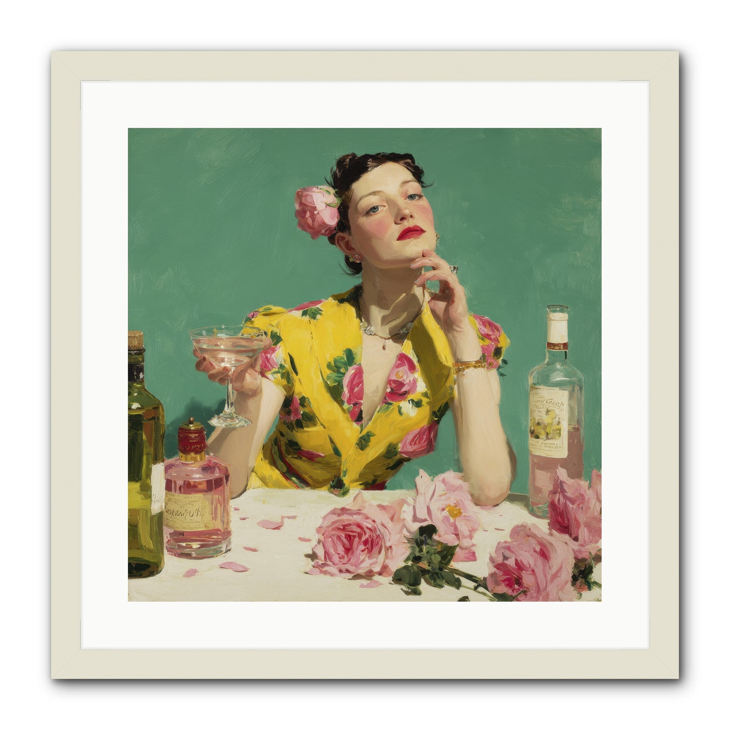 A Promise in Cherry and Cream -- Framed Print - White 20x20
