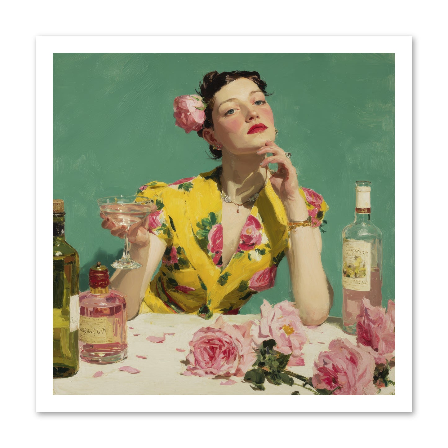 A Promise in Cherry and Cream -- Loose Canvas Print 20x20