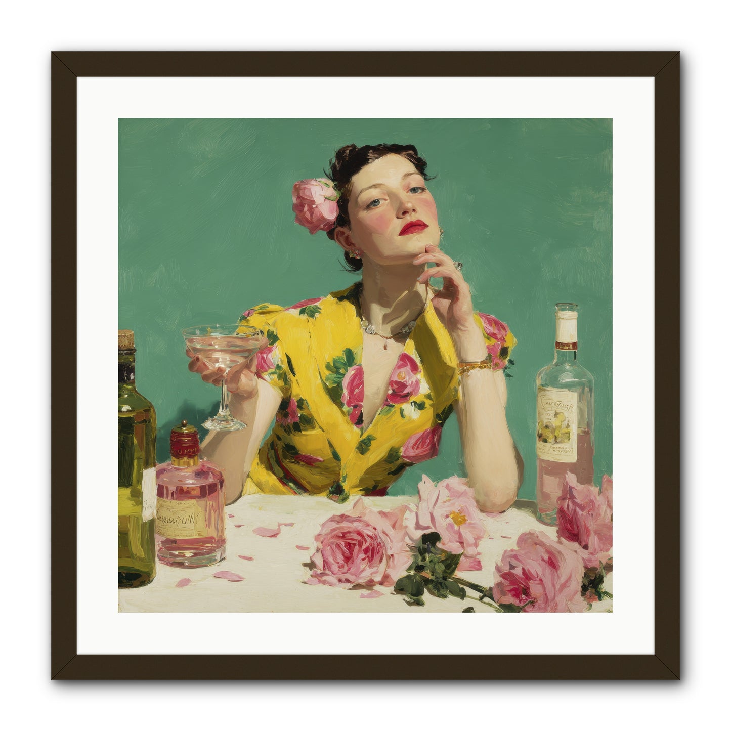 A Promise in Cherry and Cream -- Framed Print - Black 24x24
