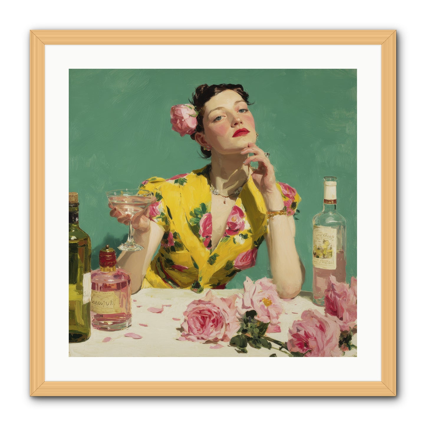 A Promise in Cherry and Cream -- Framed Print - Natural 24x24