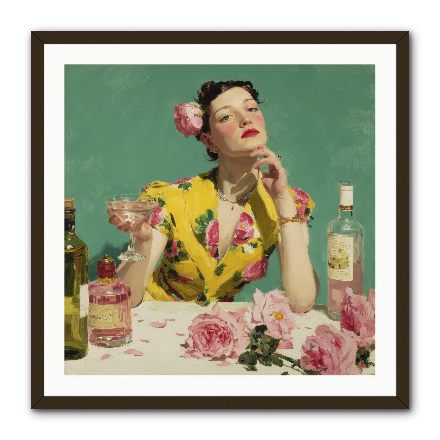 A Promise in Cherry and Cream -- Framed Print - Black 30x30