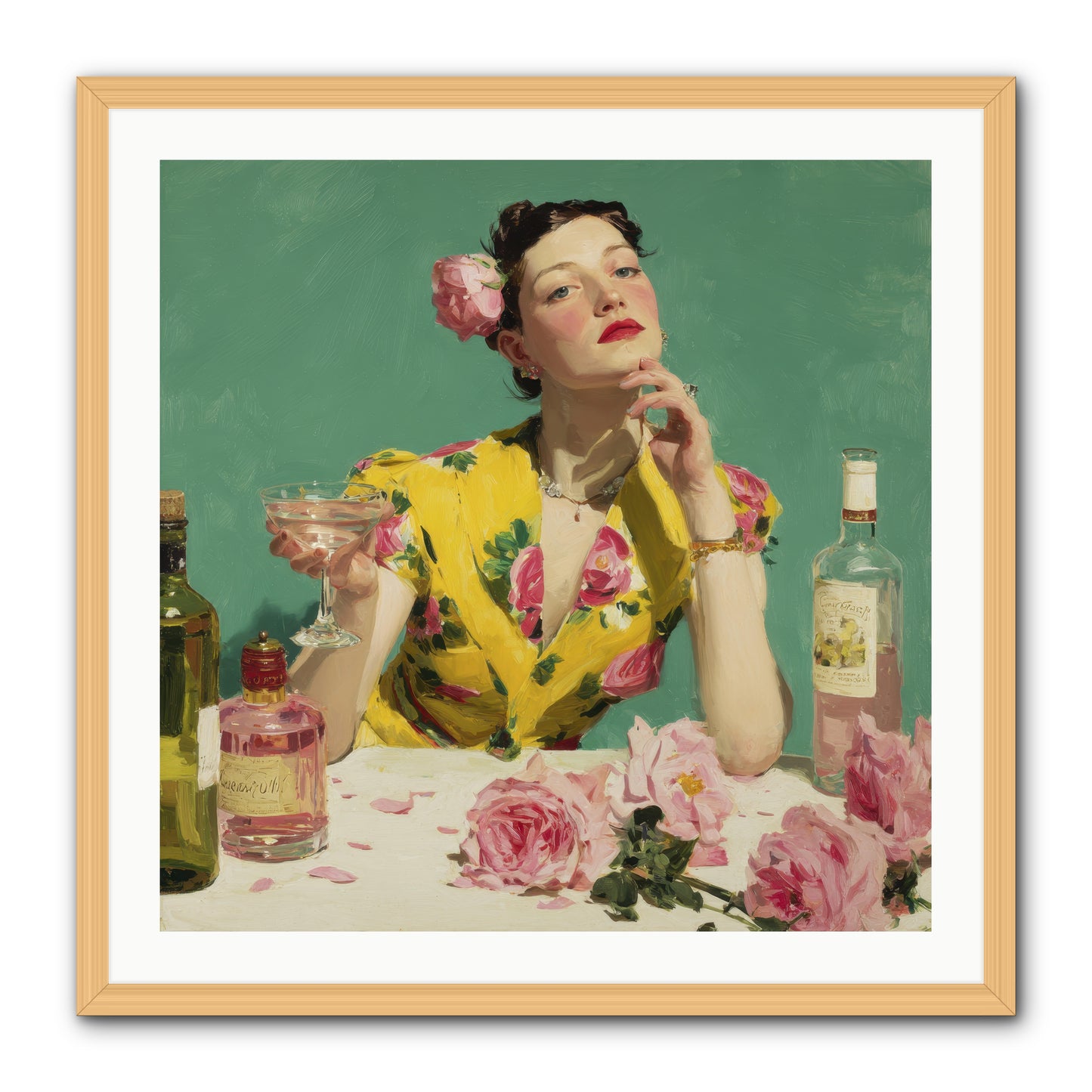A Promise in Cherry and Cream -- Framed Print - Natural 30x30