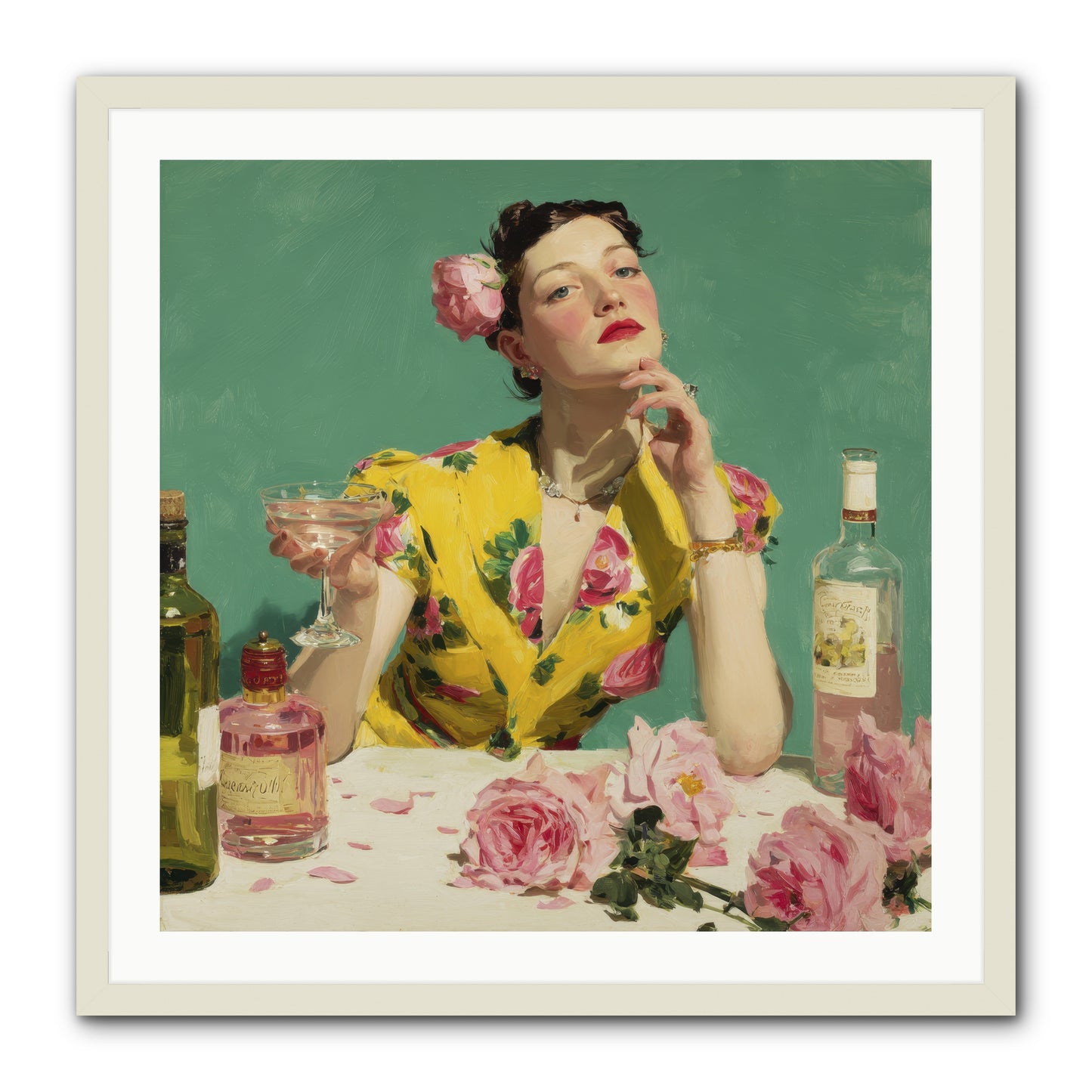 A Promise in Cherry and Cream -- Framed Print - White 30x30