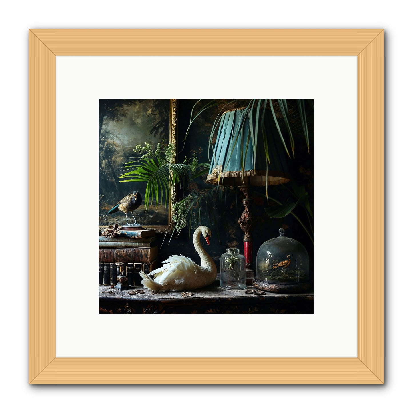 A Quiet Study -- Framed Print - Natural 10x10