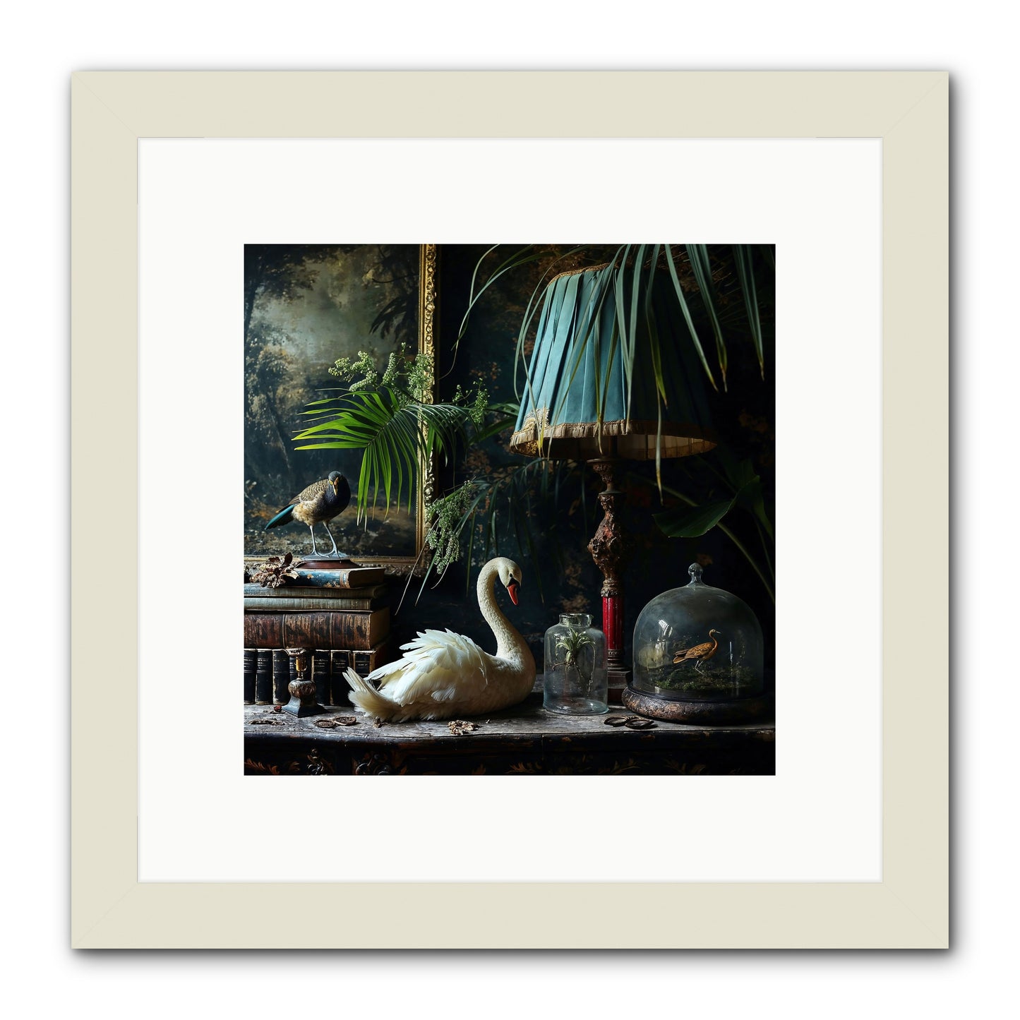 A Quiet Study -- Framed Print - White 10x10