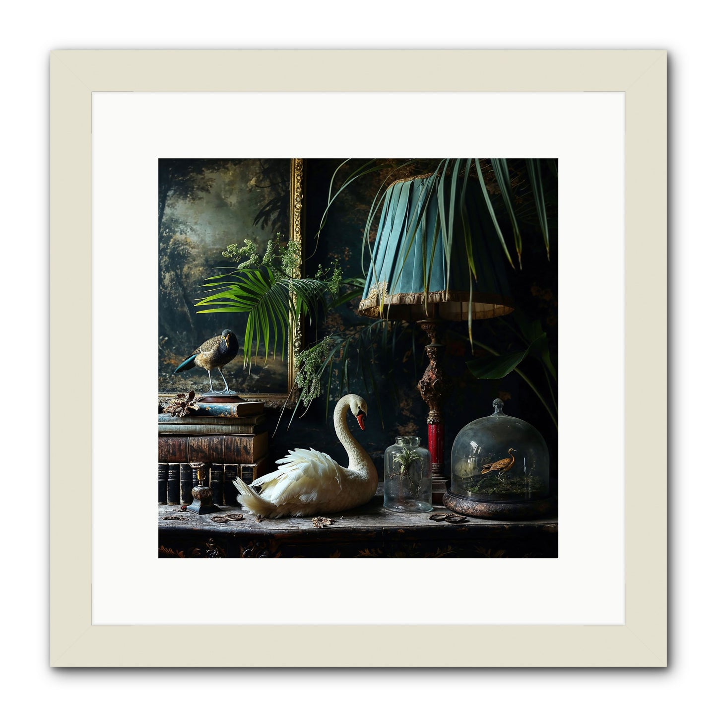A Quiet Study -- Framed Print - White 12x12