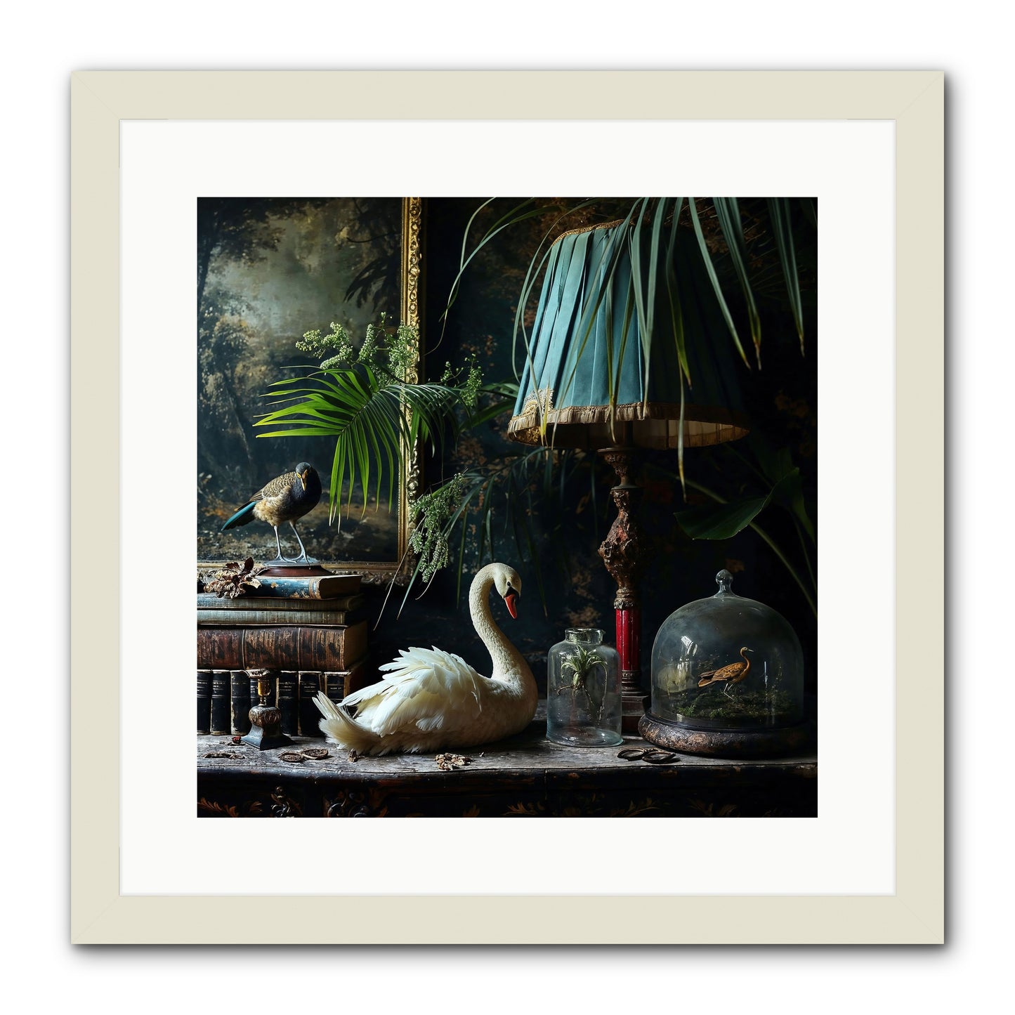 A Quiet Study -- Framed Print - White 16x16