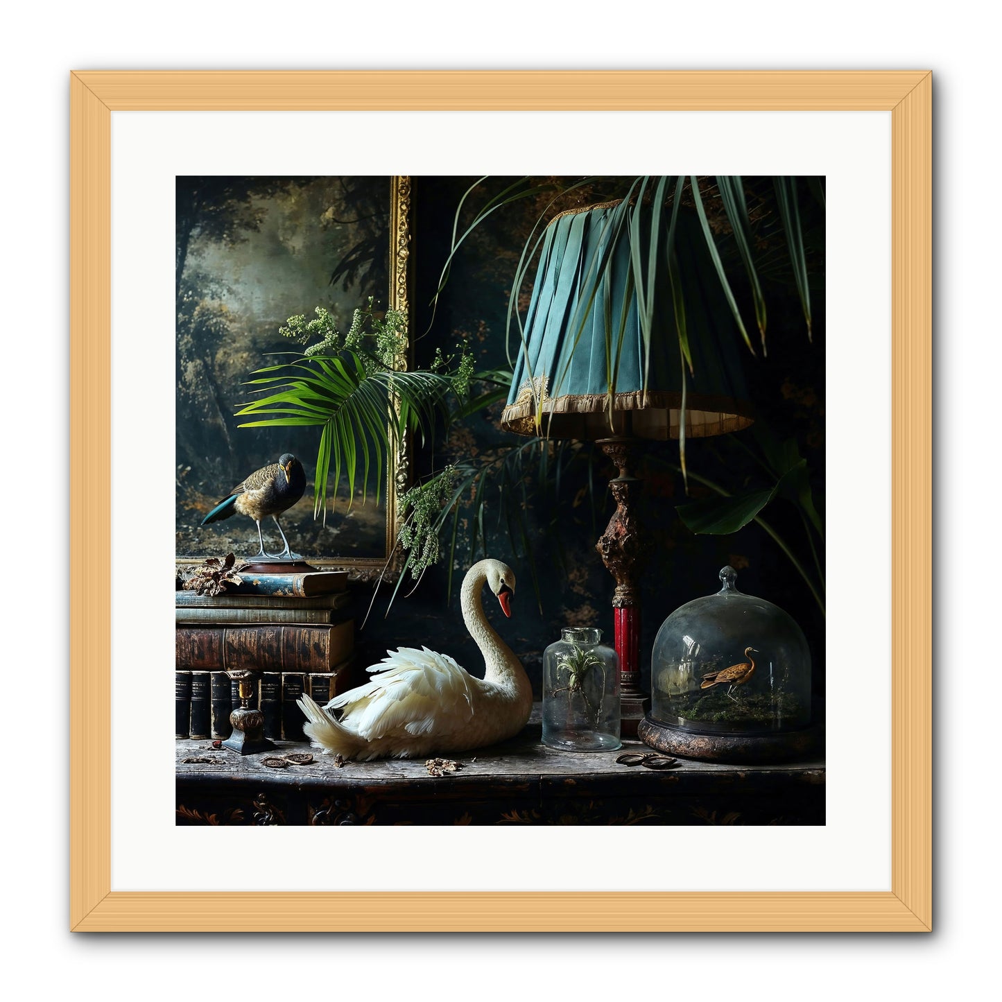 A Quiet Study -- Framed Print - Natural 20x20