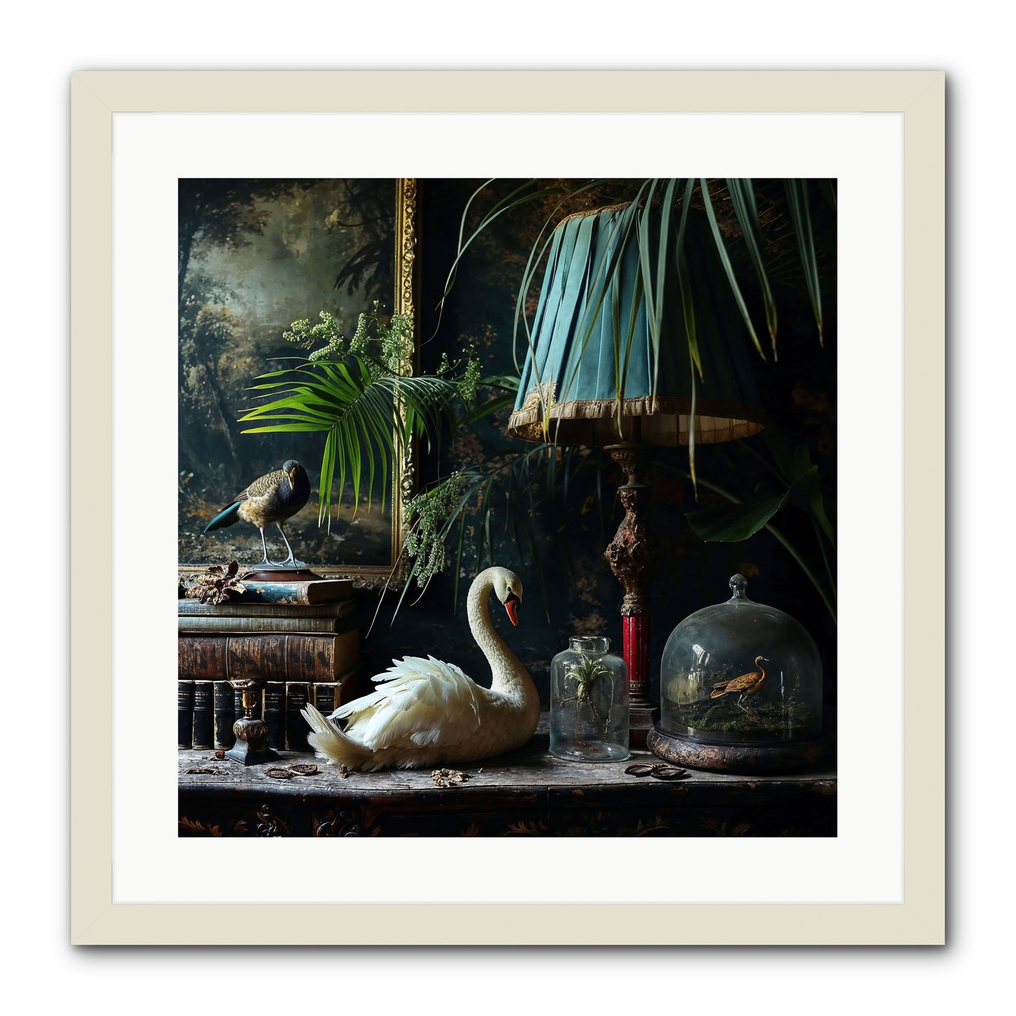 A Quiet Study -- Framed Print - White 20x20