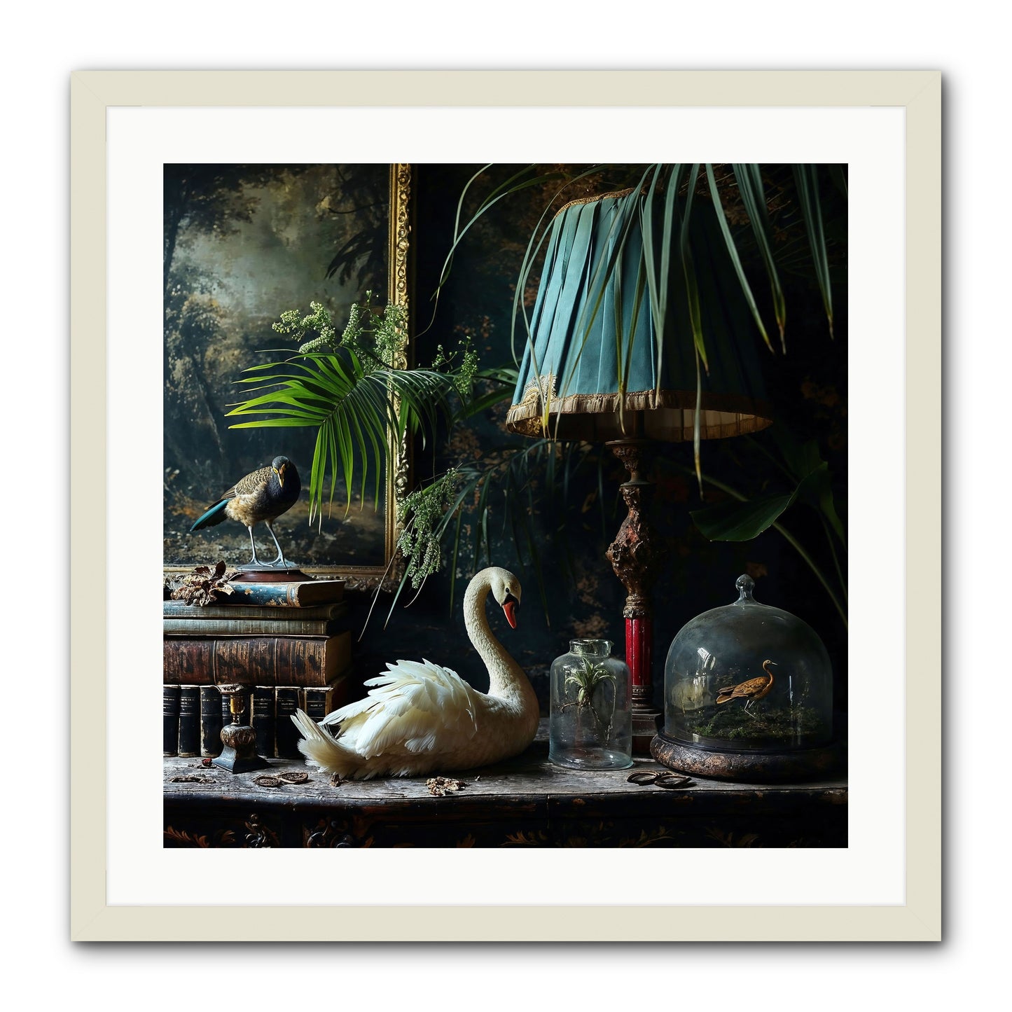 A Quiet Study -- Framed Print - White 24x24
