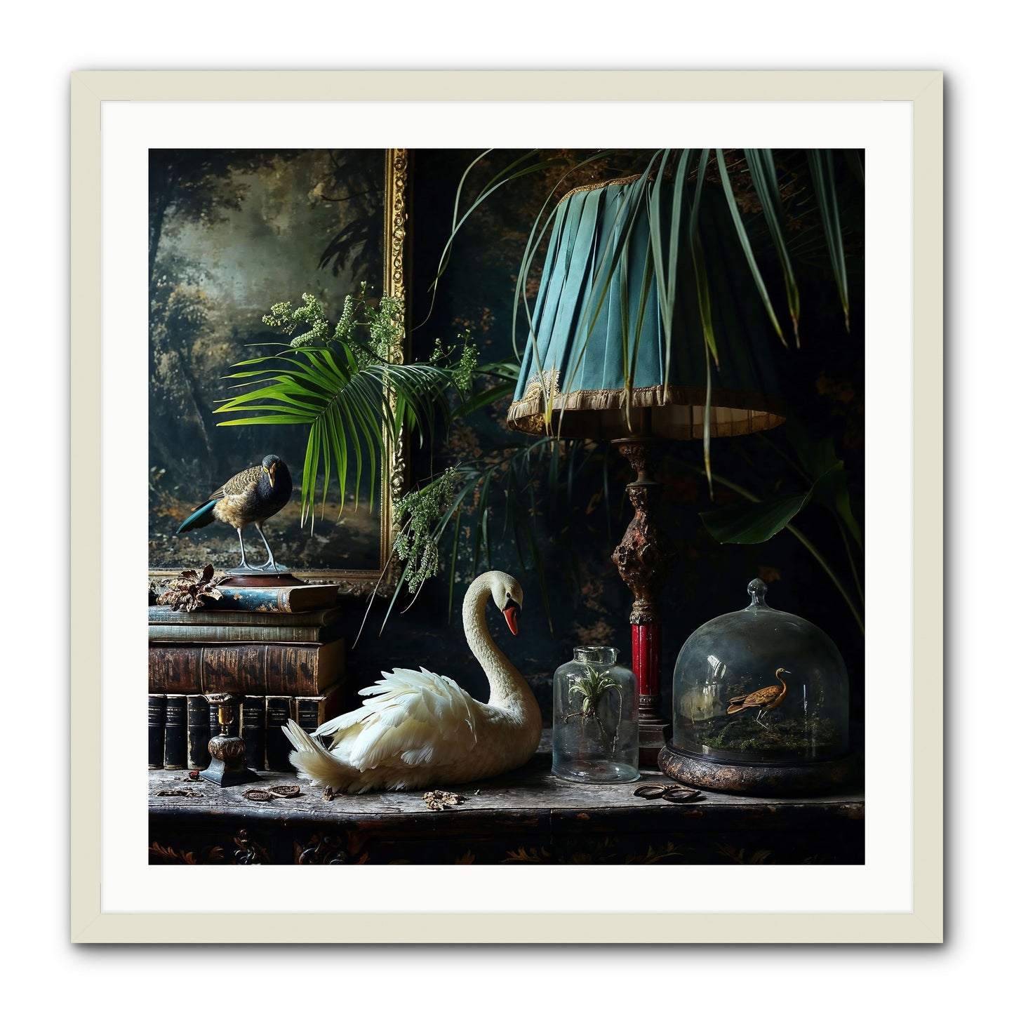 A Quiet Study -- Framed Print - White 30x30