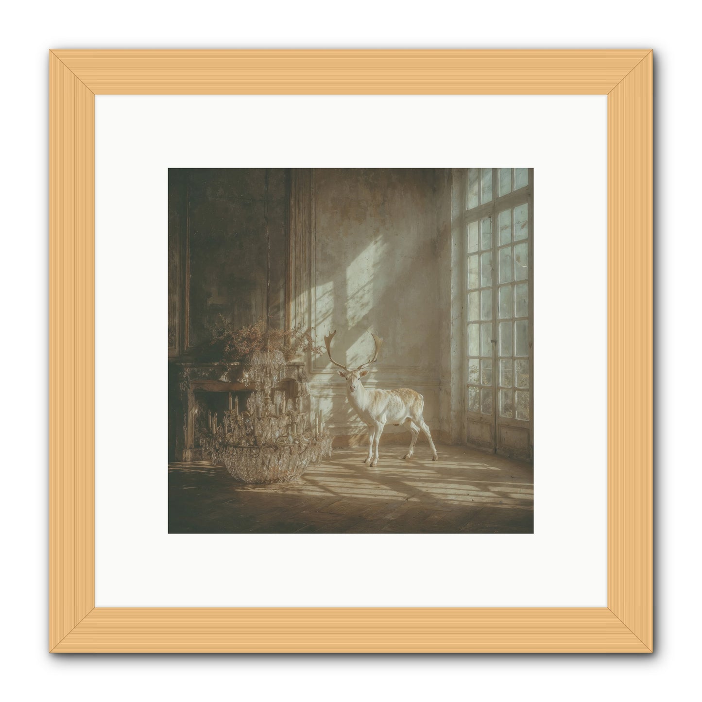 A Season Spilled in Gold -- Framed Print - Natural 10x10