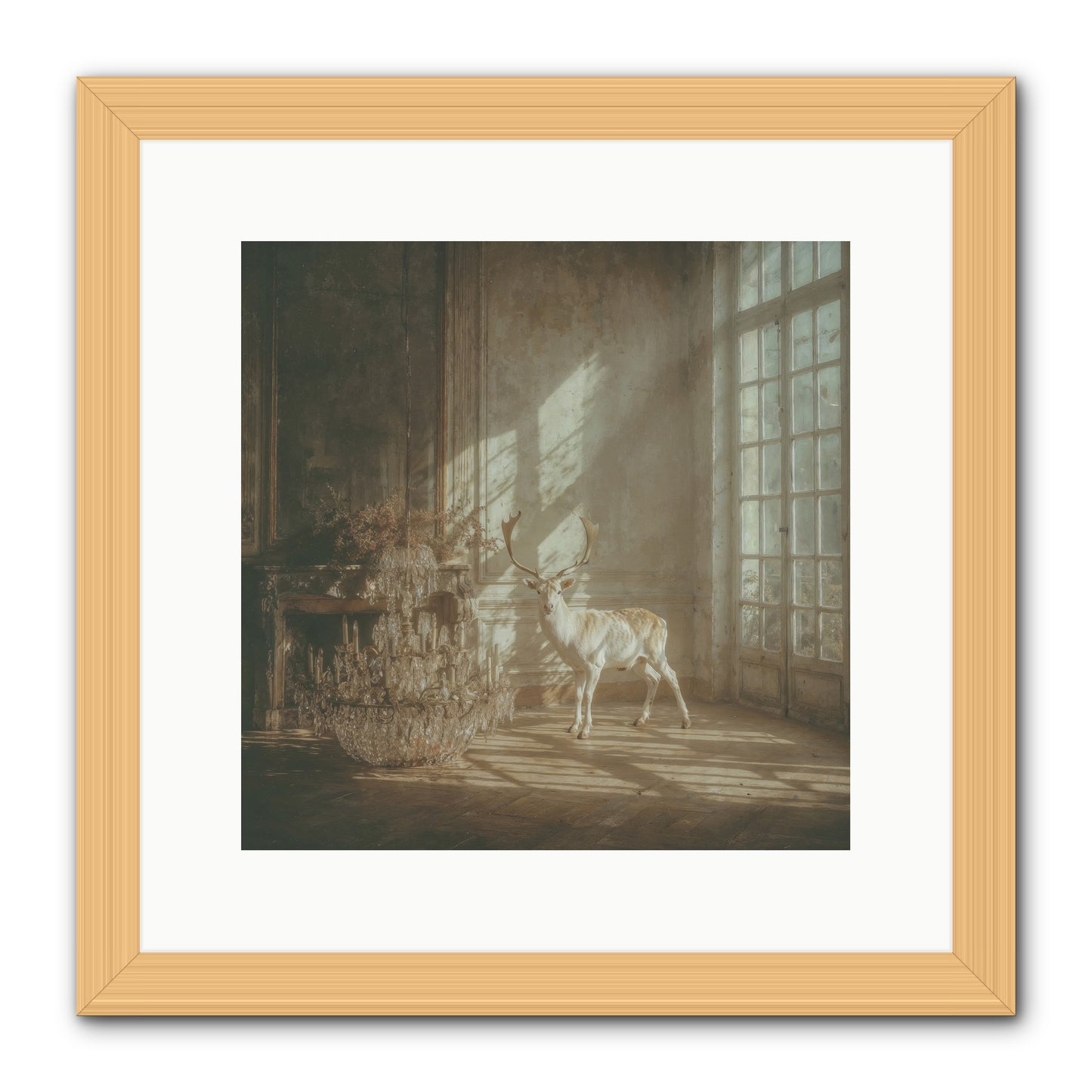 A Season Spilled in Gold -- Framed Print - Natural 12x12