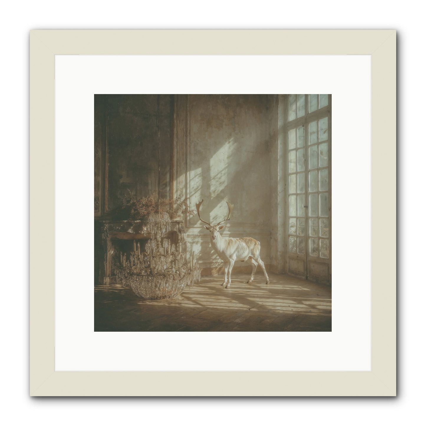 A Season Spilled in Gold -- Framed Print - White 12x12