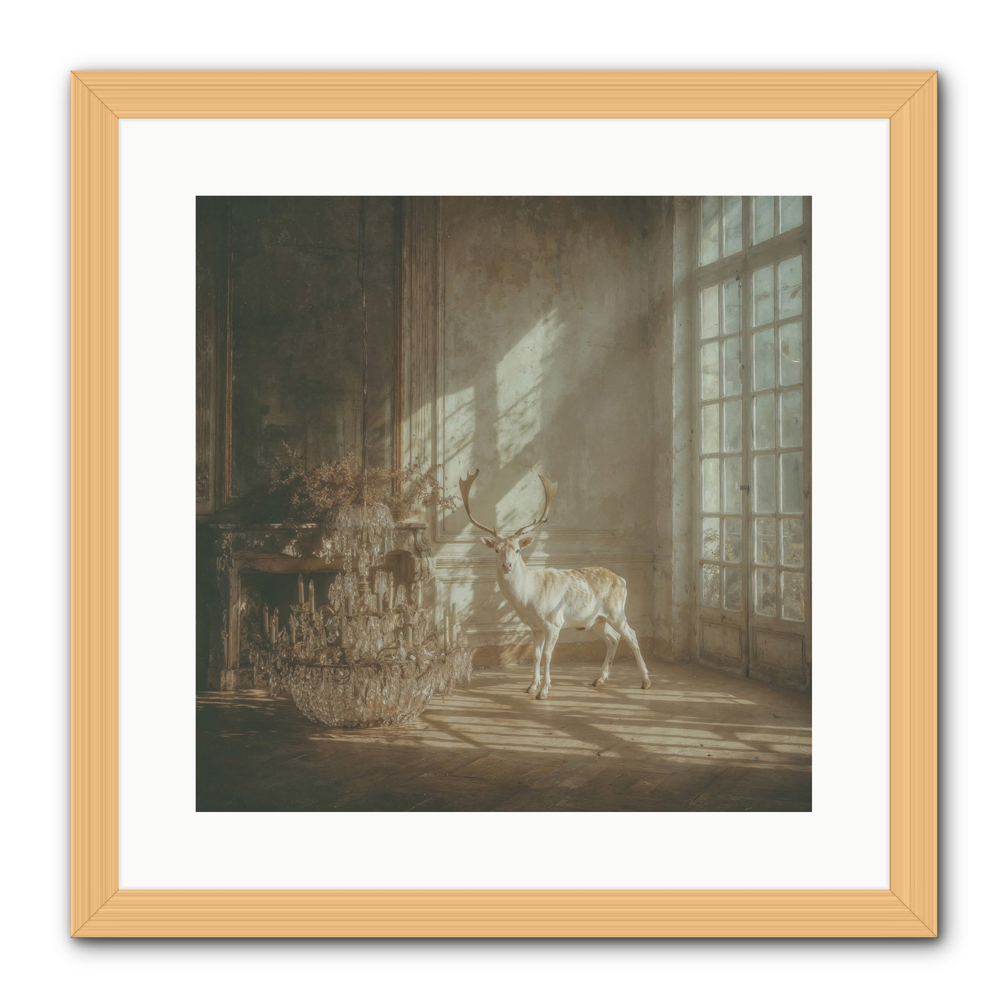 A Season Spilled in Gold -- Framed Print - Natural 16x16