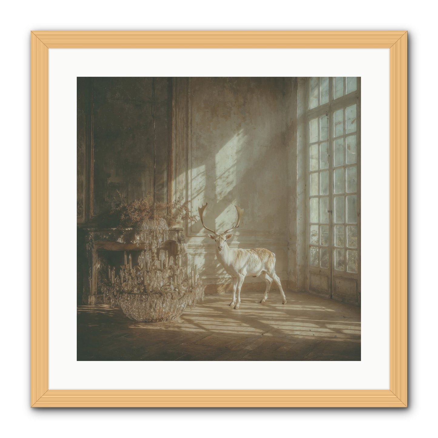 A Season Spilled in Gold -- Framed Print - Natural 20x20
