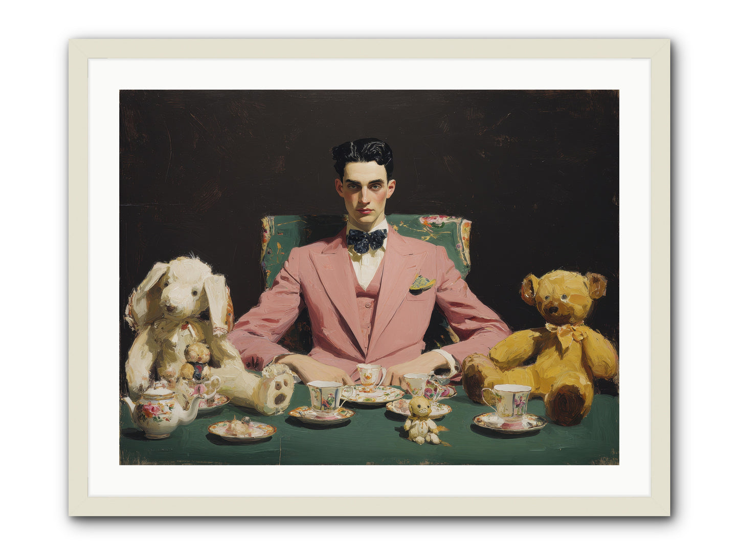 A Slight Scandal in Pastels -- Framed Print - White 32x24