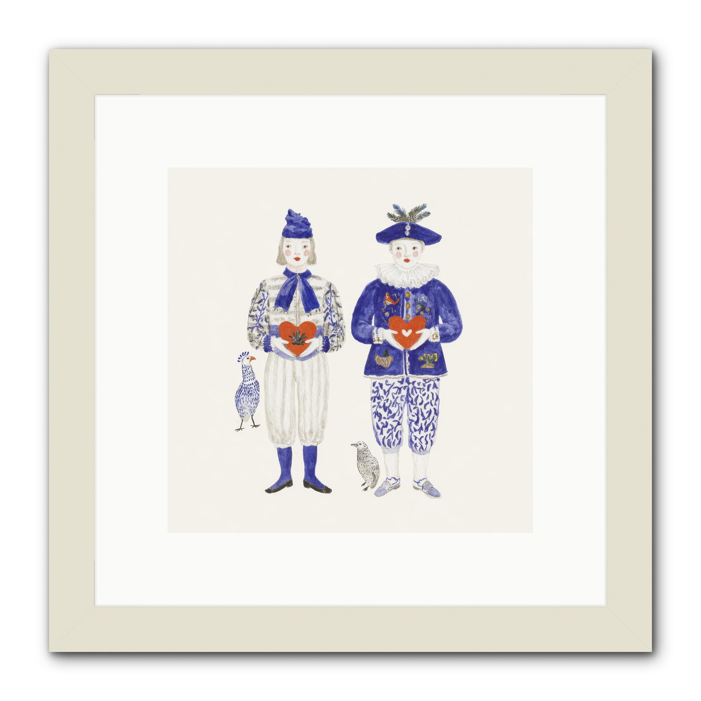 A Study In Kindred Hearts -- Framed Print - White 10x10