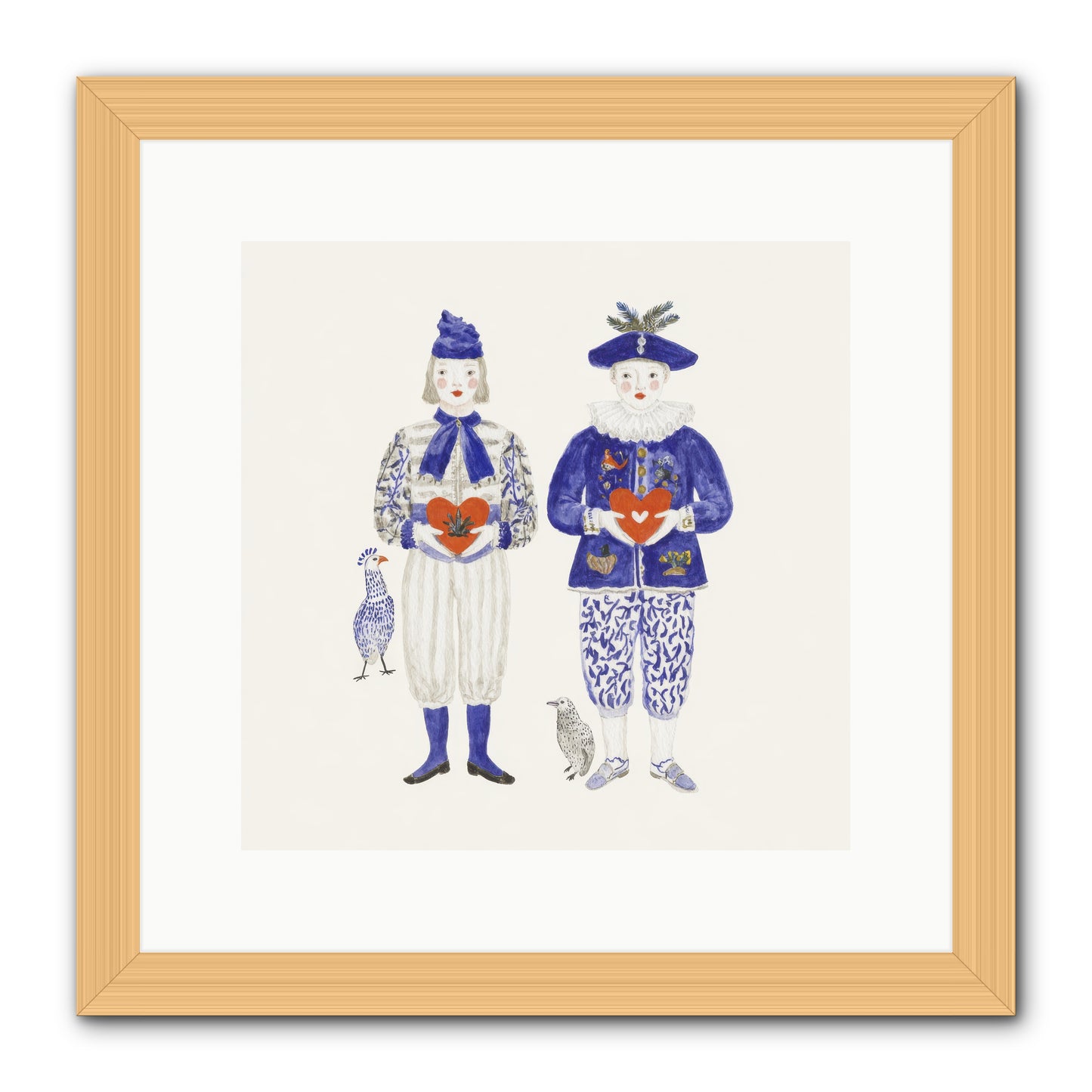 A Study In Kindred Hearts -- Framed Print - Natural 12x12