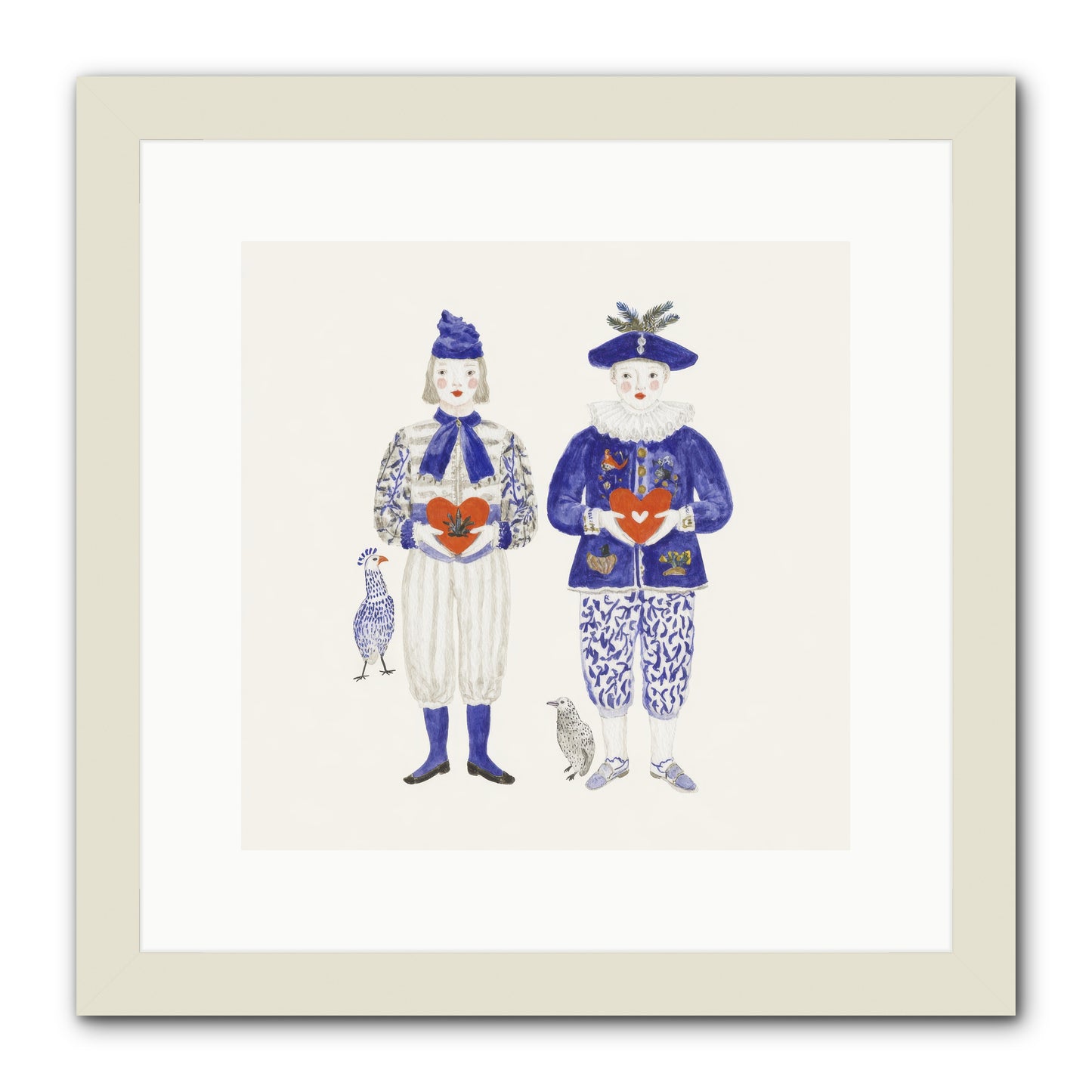 A Study In Kindred Hearts -- Framed Print - White 12x12