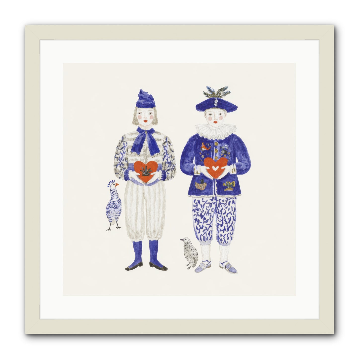A Study In Kindred Hearts -- Framed Print - White 20x20