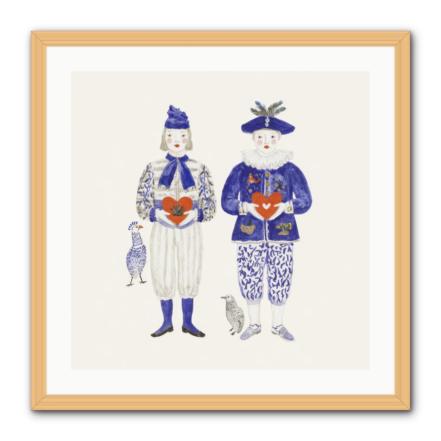 A Study In Kindred Hearts -- Framed Print - Natural 24x24