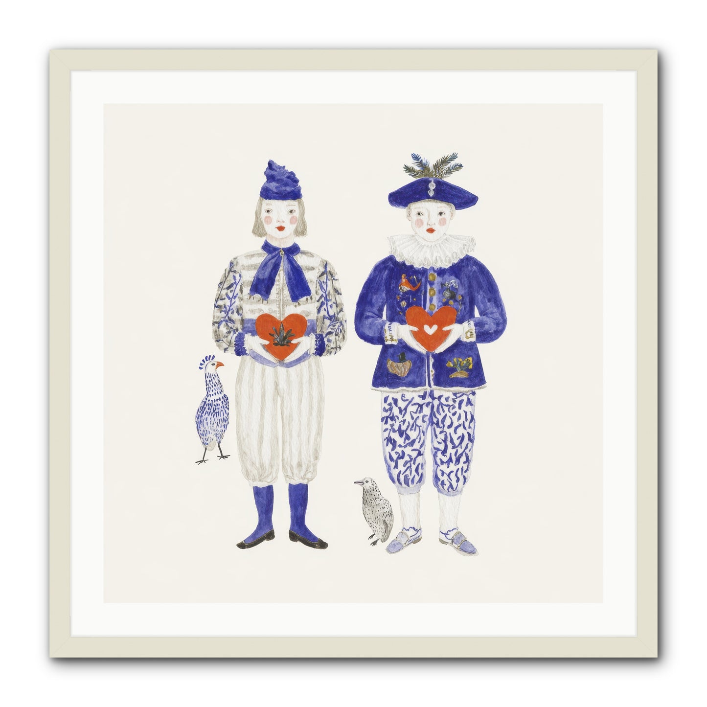 A Study In Kindred Hearts -- Framed Print - White 30x30
