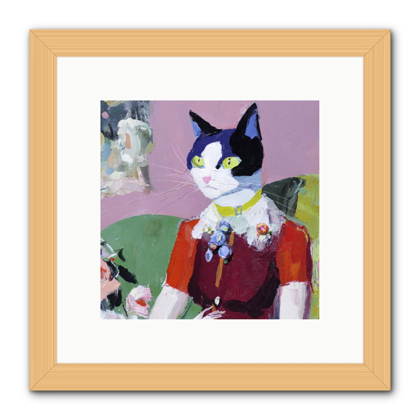 A Study in Elegant Composure -- Framed Print - Natural 10x10